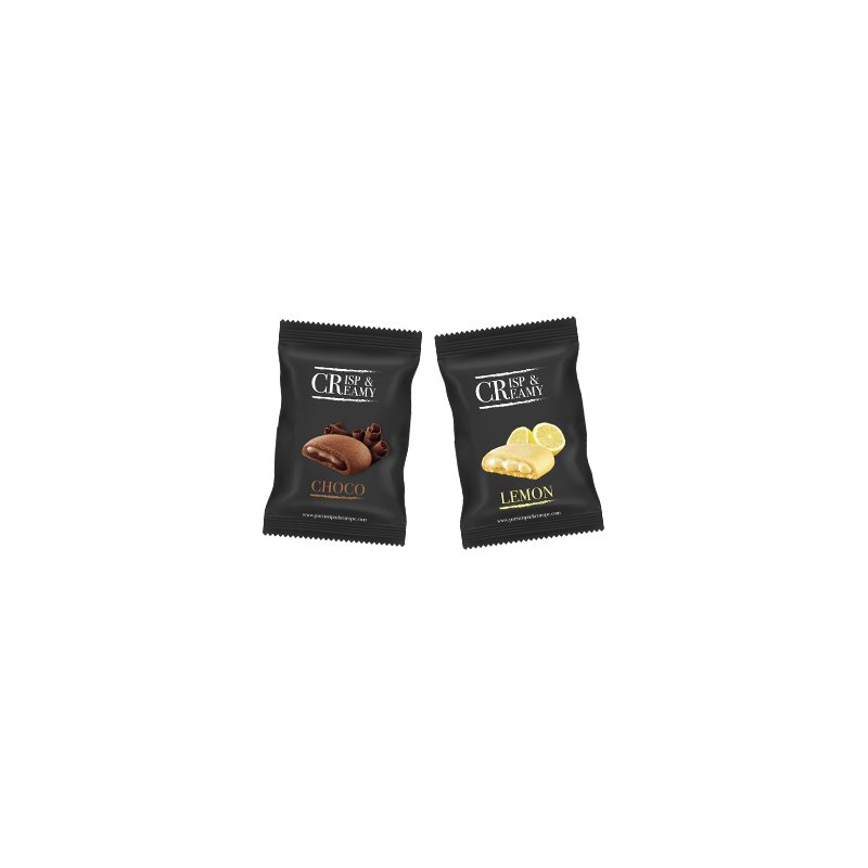 HELLMA Crisp & Creamy biscuits, chocolate and lemon cream, individually wrapped, 200 pieces
